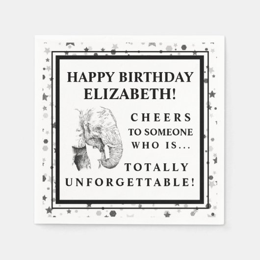 Fun Elephant Geburtstagsparty Napkins Serviette (Vorderseite)