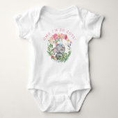 Fun Elephant OMG So Niedlich Text Blume Pink Girl Baby Strampler (Vorderseite)