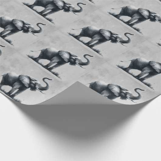 Fun Elephant Zitat Tierkunst Geschenkpapier (Ecke)