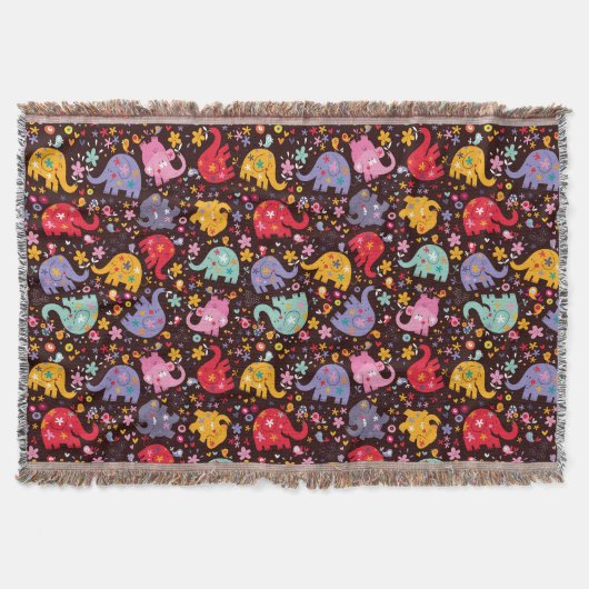 Fun Elephants werfen Blanket Decke (Vorderseite)