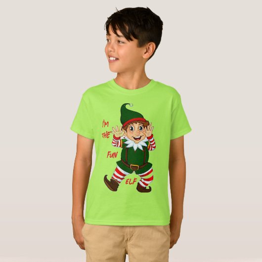 Fun Elf Basic Kid's Holiday Unisex T - Shirt (Vorne ganz)