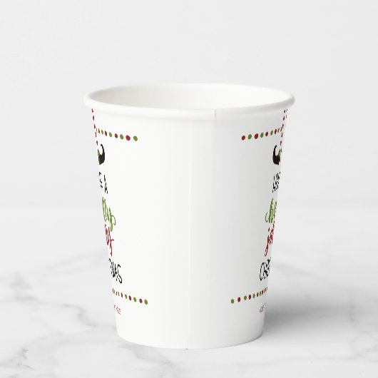 Fun Elf Holly Jolly Weihnachten Personalisiert Pappbecher (Rechts)