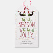 Fun Elf Legs SAASON TO BE JOLLY Geschenkanhänger (Vorderseite)