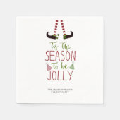 Fun Elf SaASON WIRD JOLLY Personalisiert Serviette (Vorderseite)