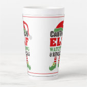 Fun ELF WATCHEN Weihnachten Latte Tasse (Vorderseite)