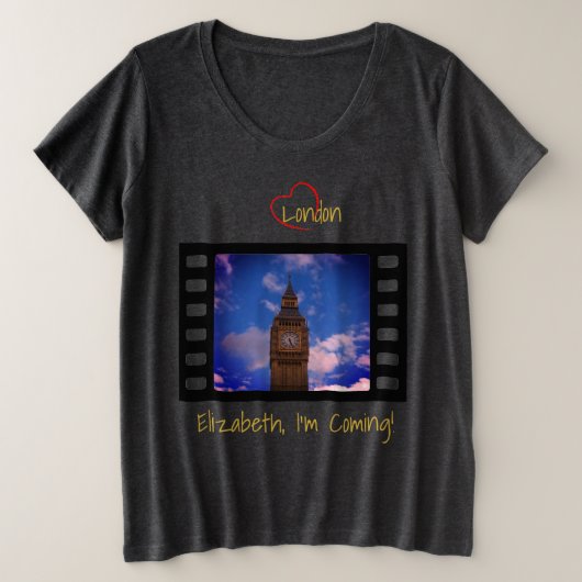 Fun Elizabeth Tower - Big Ben Große Größe T-Shirt (Design vorne)