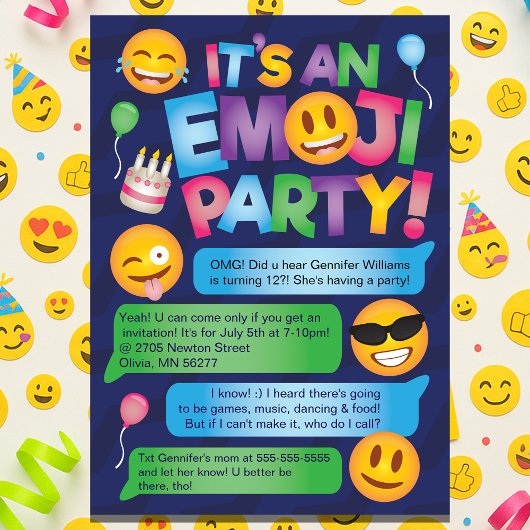 Fun Emoji Party Einladung