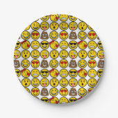 Fun Emoji Pattern Emotion Faces Pappteller (Vorderseite)