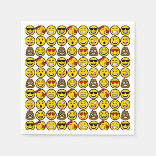 Fun Emoji Pattern Emotion Faces Serviette