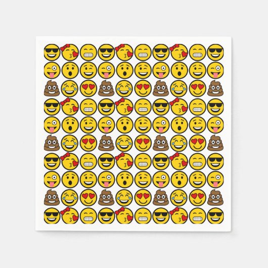 Fun Emoji Pattern Emotion Faces Serviette (Vorderseite)