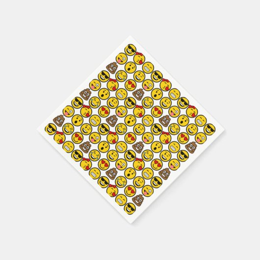 Fun Emoji Pattern Emotion Faces Serviette (Ecke)