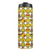 Fun Emoji Pattern Emotion Faces Thermosbecher (Vorderseite)