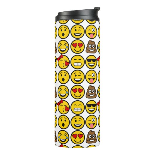 Fun Emoji Pattern Emotion Faces Thermosbecher (Nach links gedreht)