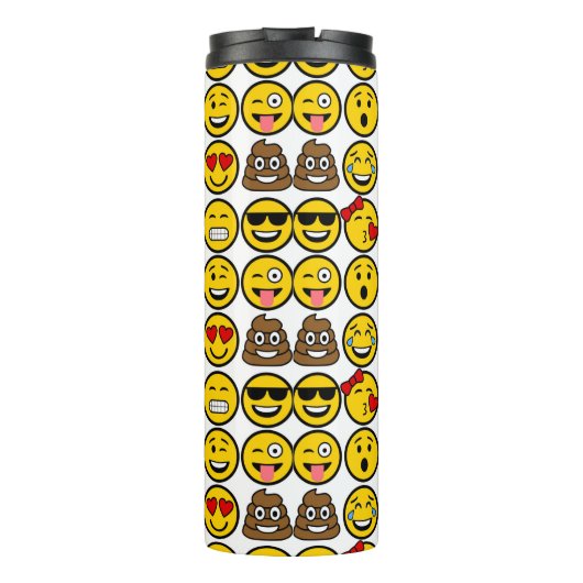 Fun Emoji Pattern Emotion Faces Thermosbecher (Rückseite)