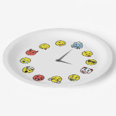 Fun Emoji Uhrenfaser Papierplatte Pappteller (Schrägansicht)