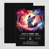 Fun Enchanted Wolf Birthday Einladung (Vorne/Hinten)