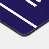 Fun END ZONE Modern White Text Stripes Deep Navy Schreibtischunterlage (Ecke)