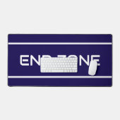 Fun END ZONE Modern White Text Stripes Deep Navy Schreibtischunterlage (Tastatur & Maus)