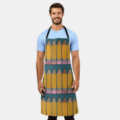 Fun Epic Illustriert Yellow Pencil Pattern Schürze (Getragen)