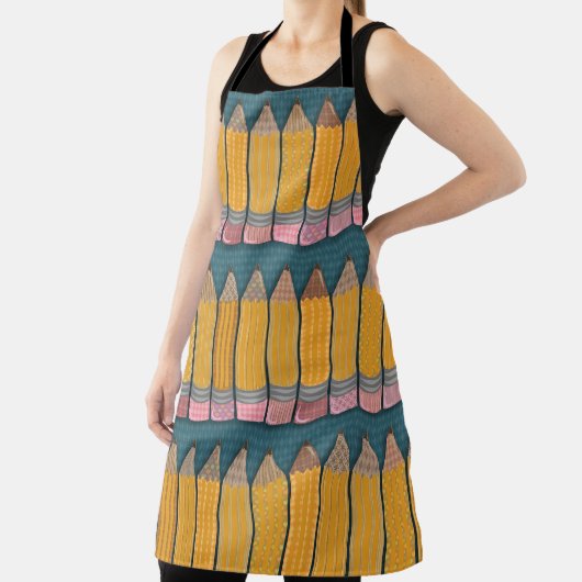 Fun Epic Illustriert Yellow Pencil Pattern Schürze (InSitu)