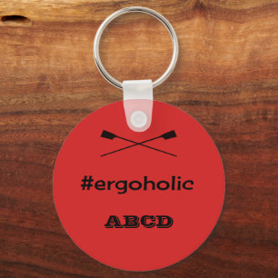 Fun ergoholic slogan personalized initials schlüsselanhänger
