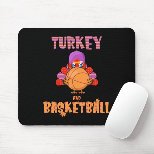 Fun Erntedank Türkei spielt Basketball T-Shirt Män Mousepad (Mit Mouse)