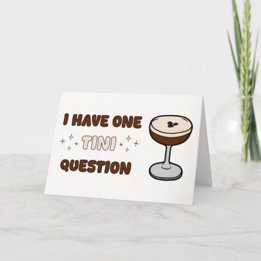 Fun Espresso Martini Niedlich Einzigartige Trauzeu Karte (Vorderseite)