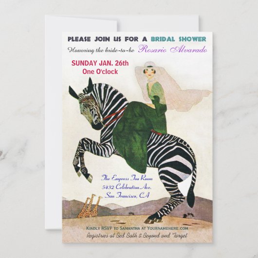 Fun Exotic Bridal Dusche Einladungen (Vorderseite)