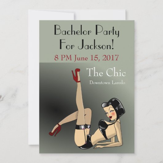 Fun Exotic Dancer Bachelor Party Einladung (Vorderseite)
