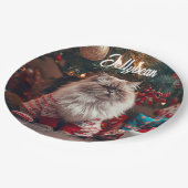 Fun Exotic Kurzhaar Weihnachten Personalisiert Pappteller (Schrägansicht)