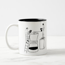 FUN Expres BLACK & WHITE freehand drawing original Zweifarbige Tasse