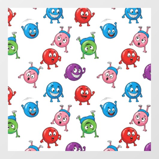Fun_&_Expressive_Circle_Characters_Nahless_Patter Fensteraufkleber (Blatt)