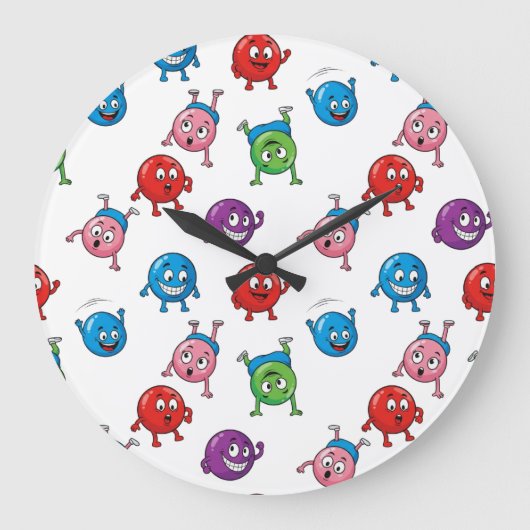 Fun_&_Expressive_Circle_Characters_Nahless_Patter Große Wanduhr (Vorderseite)