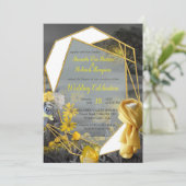 Fun Expressive in den Blätter Gelbe und Graue Pfla Einladung (Stehend Vorderseite)