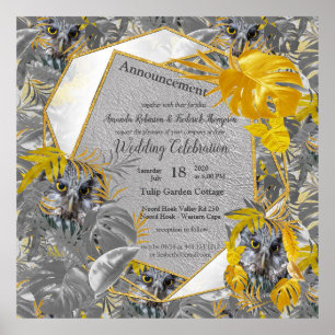 Fun Expressive in den Blätter Gelbe und Graue Pfla Poster