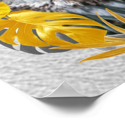 Fun Expressive in den Blätter Gelbe und Graue Pfla Poster (Ecke)