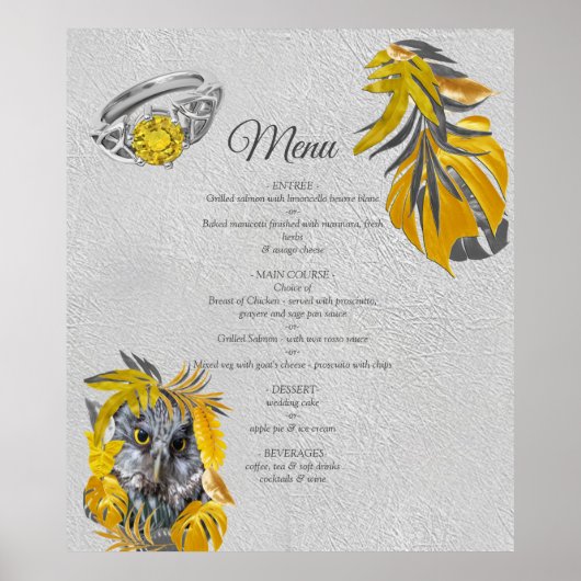 Fun Expressive in den Blätter Gelbe und Graue Pfla Poster (Vorne)