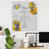 Fun Expressive in den Blätter Gelbe und Graue Pfla Poster (Heimbüro)