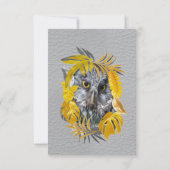 Fun Expressive in den Blätter Gelbe und Graue Pfla RSVP Karte (Rückseite)