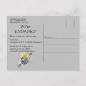 Fun Expressive in Gelb und Grau Pflanze Blätter fü Einladungspostkarte (Rückseite)