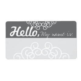 Fun Extravagante Party Name Tags - 2 Töne Grau