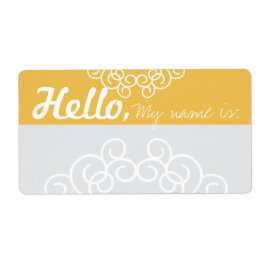 Fun Extravagante Party Name Tags - Gelb & Grau