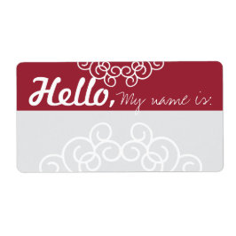 Fun Extravagante Party Name Tags - Rot & Grau