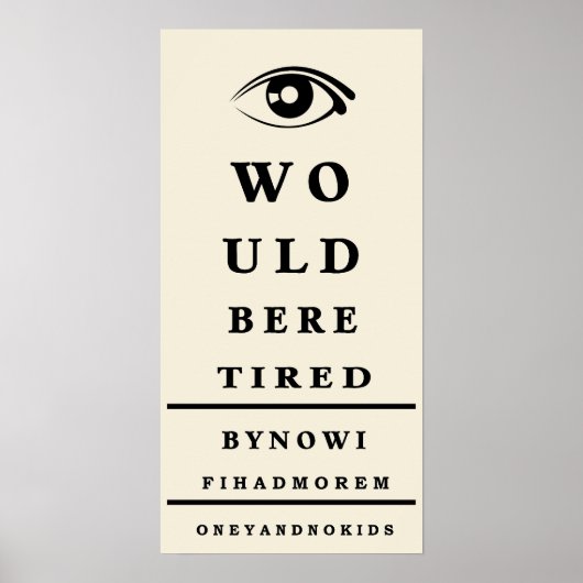 Fun Eye Chart Wall Poster (Vorne)