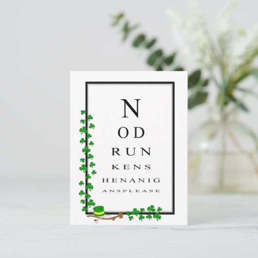 Fun eye Test No betunken Shenanigans Bitte Postkarte (Stehend Vorderseite)