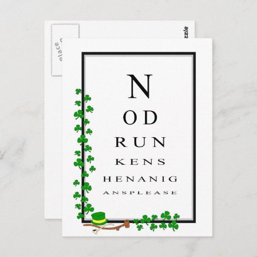 Fun eye Test No betunken Shenanigans Bitte Postkarte (Vorne/Hinten)