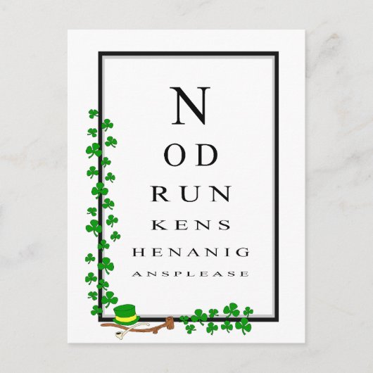 Fun eye Test No betunken Shenanigans Bitte Postkarte (Vorderseite)