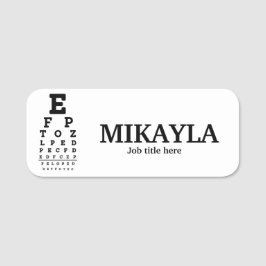 Fun Eyechart Optician Name Tag Namensschild