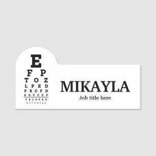 Fun Eyechart Optician Name Tag Namensschild