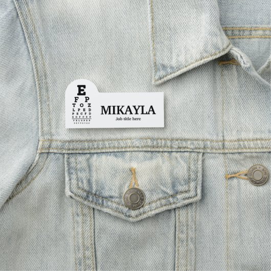 Fun Eyechart Optician Name Tag Namensschild (Beispiel)